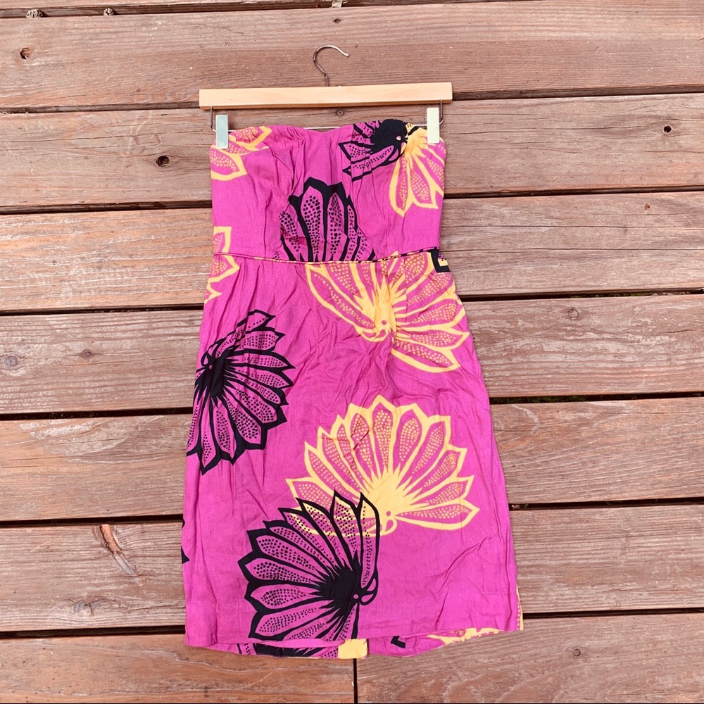 Anthropologie Sariah pink flower dress